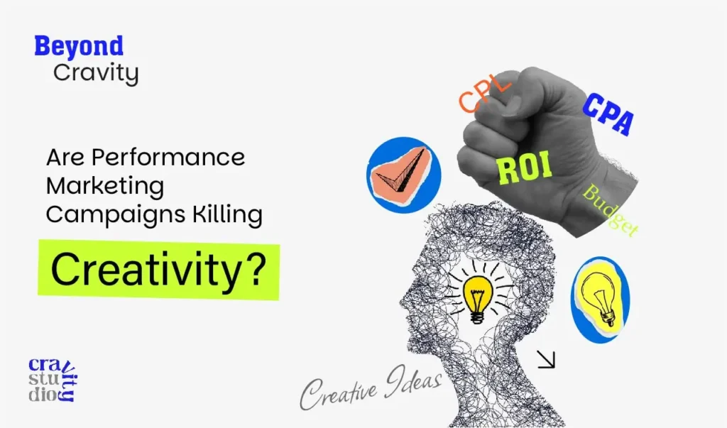 Creative marketing ideas blending with performance data dashboard
